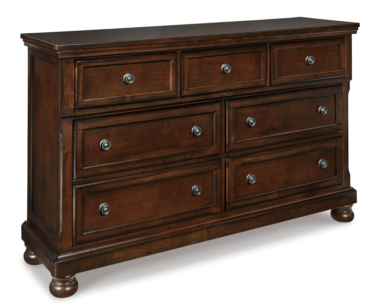 Porter Rustic Brown Dresser, Mirror and Nightstand Set