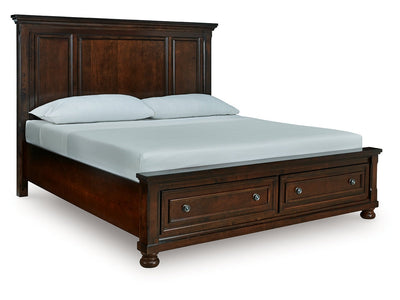 Porter Rustic Brown King Panel Storage Bed