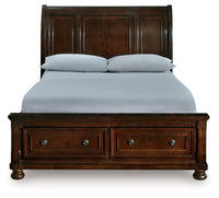 Porter Rustic Brown Queen Sleigh Storage Bed