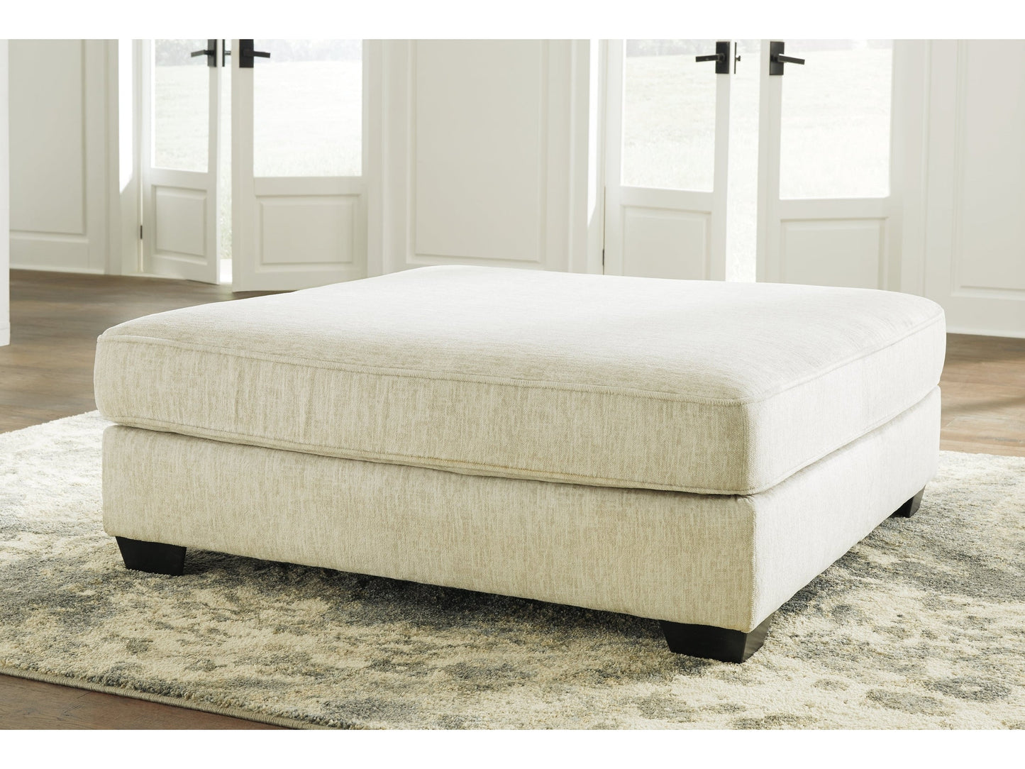 Rawcliffe Parchment Oversized Accent Ottoman