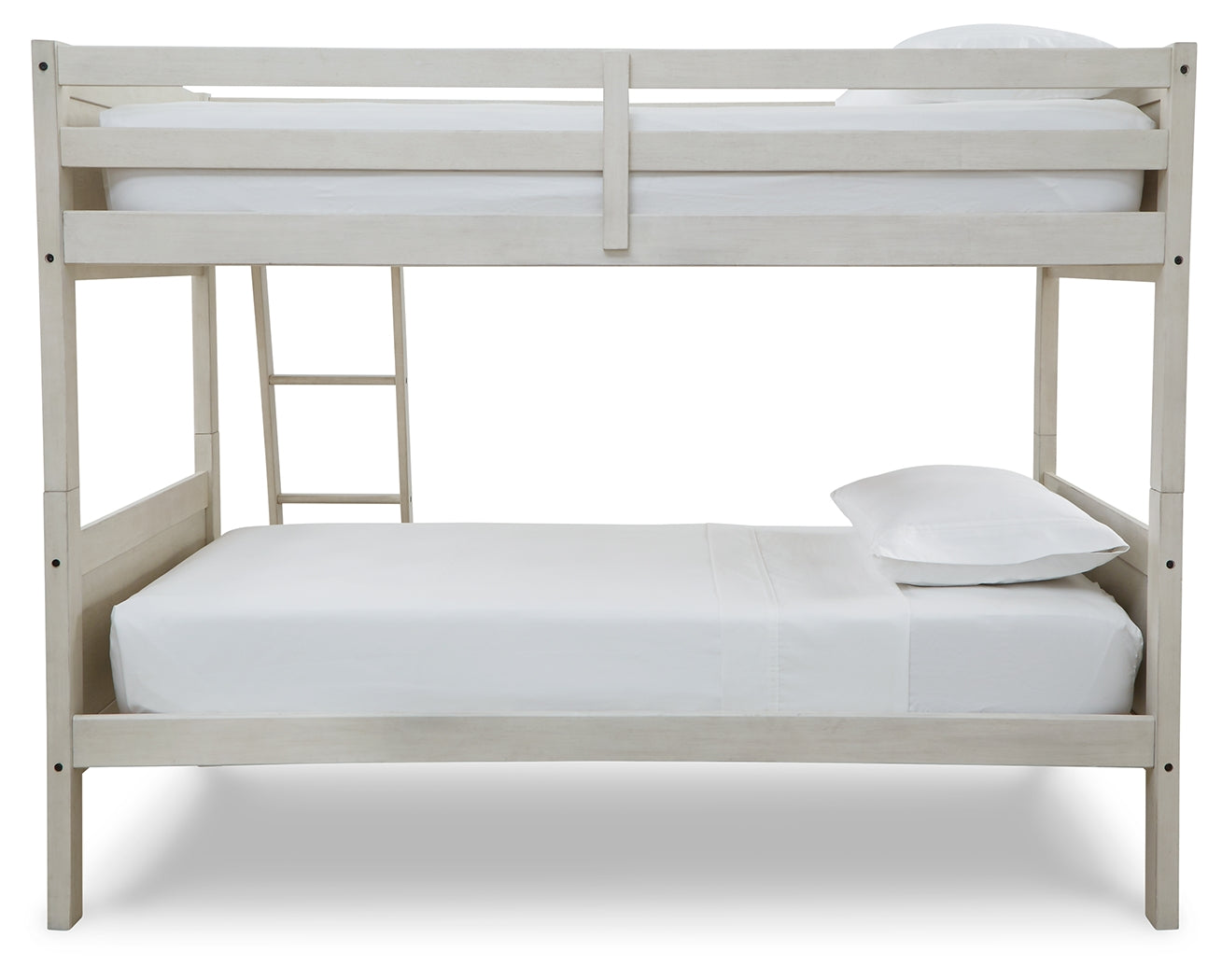 Robbinsdale Antique White Bunk Bedroom Set with Mattresses