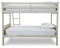Robbinsdale Antique White Bunk Bedroom Set with Mattresses