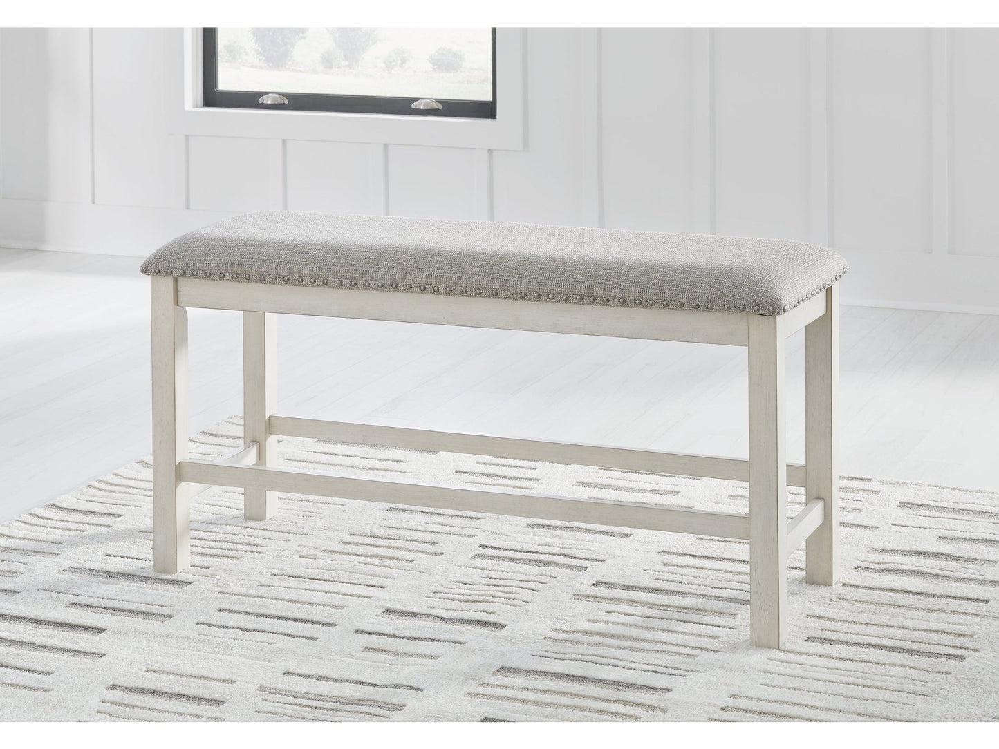 Robbinsdale Antique White Counter Height 49" Dining Bench