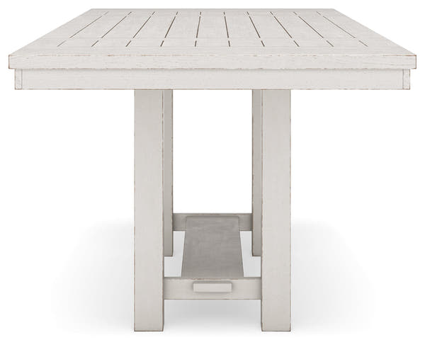 Robbinsdale Antique White Counter Height Dining Table, 2 Barstools, Bench and Server