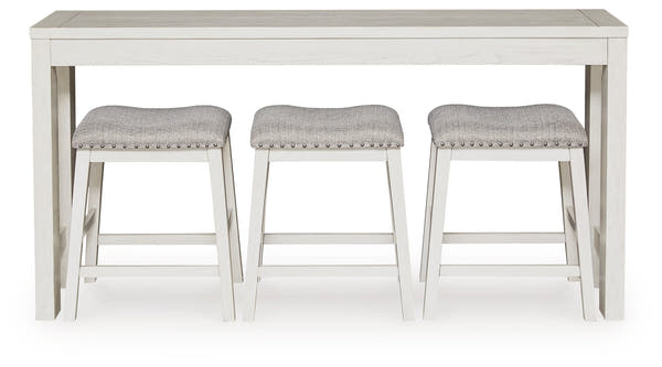Robbinsdale Antique White Counter Height Dining Table and 3 Barstools Set