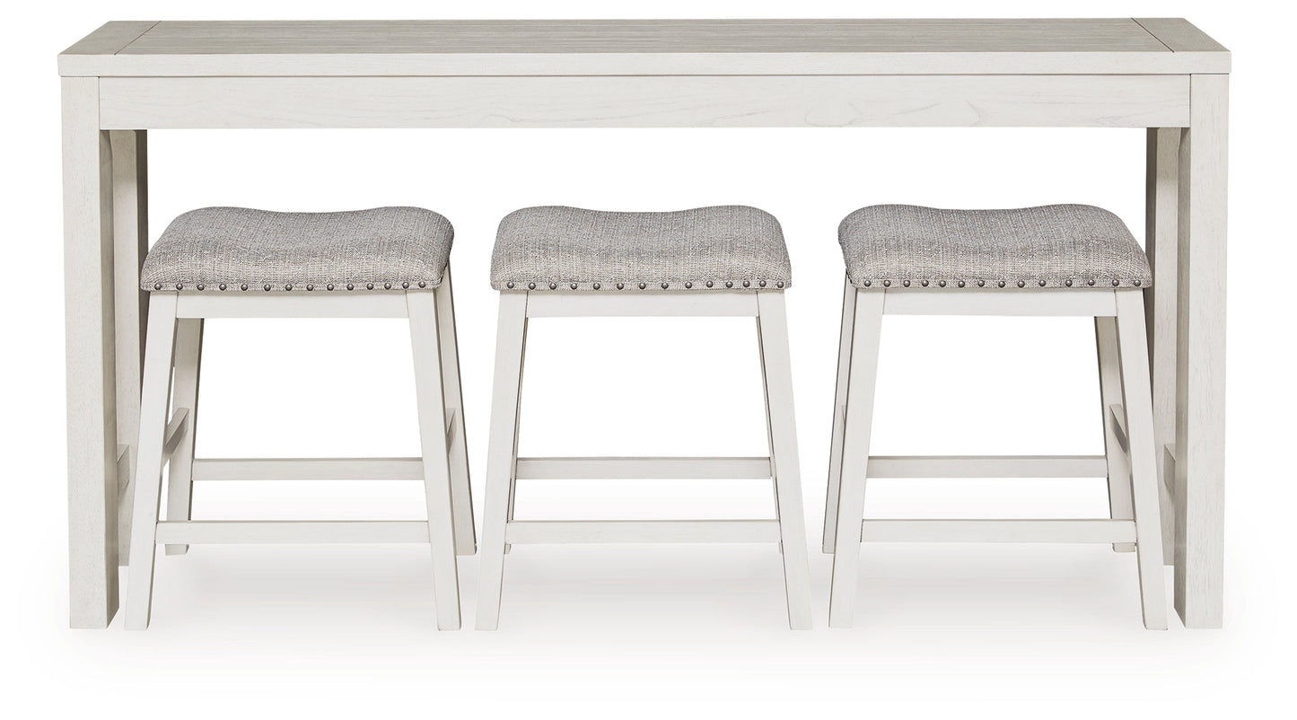 Robbinsdale Antique White Counter Height Dining Table and 3 Barstools Set