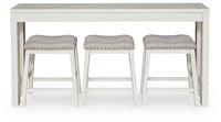 Robbinsdale Antique White Counter Height Dining Table and 3 Barstools Set