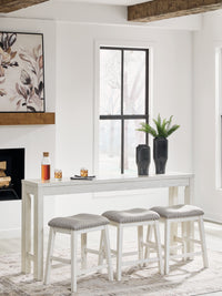 Robbinsdale Antique White Counter Height Dining Table and 3 Barstools Set