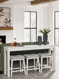 Robbinsdale Antique White Counter Height Dining Table and 3 Barstools Set