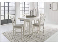 Robbinsdale Antique White Counter Height Dining Table and 4 Barstools