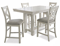 Robbinsdale Antique White Counter Height Dining Table and 4 Barstools