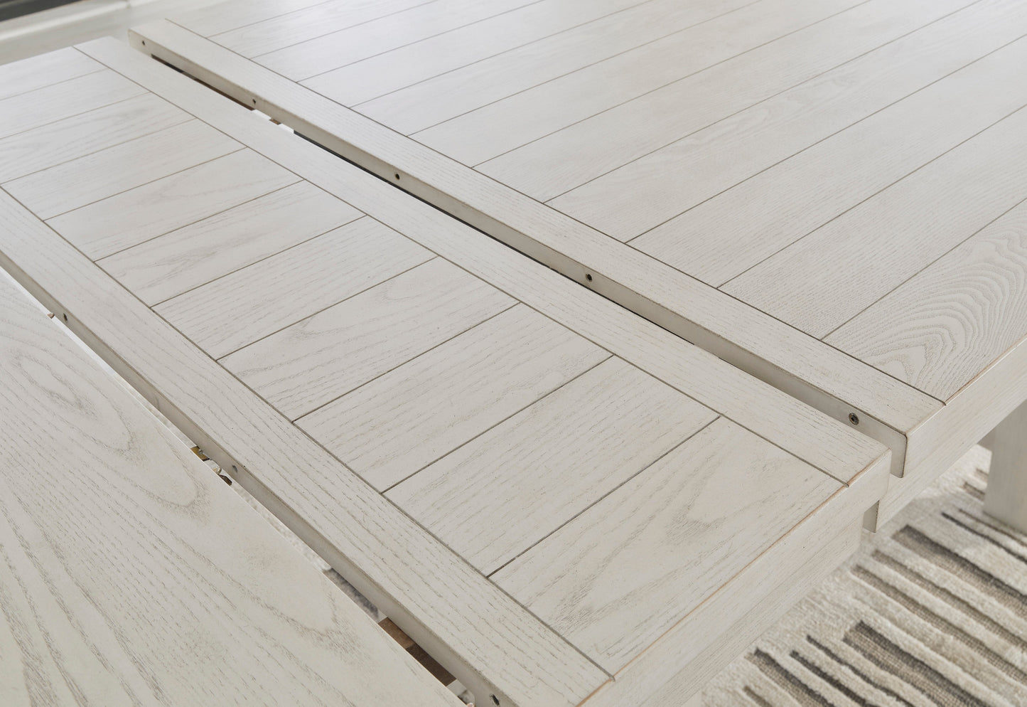 Robbinsdale Antique White Counter Height Dining Table and 4 Barstools and Bench