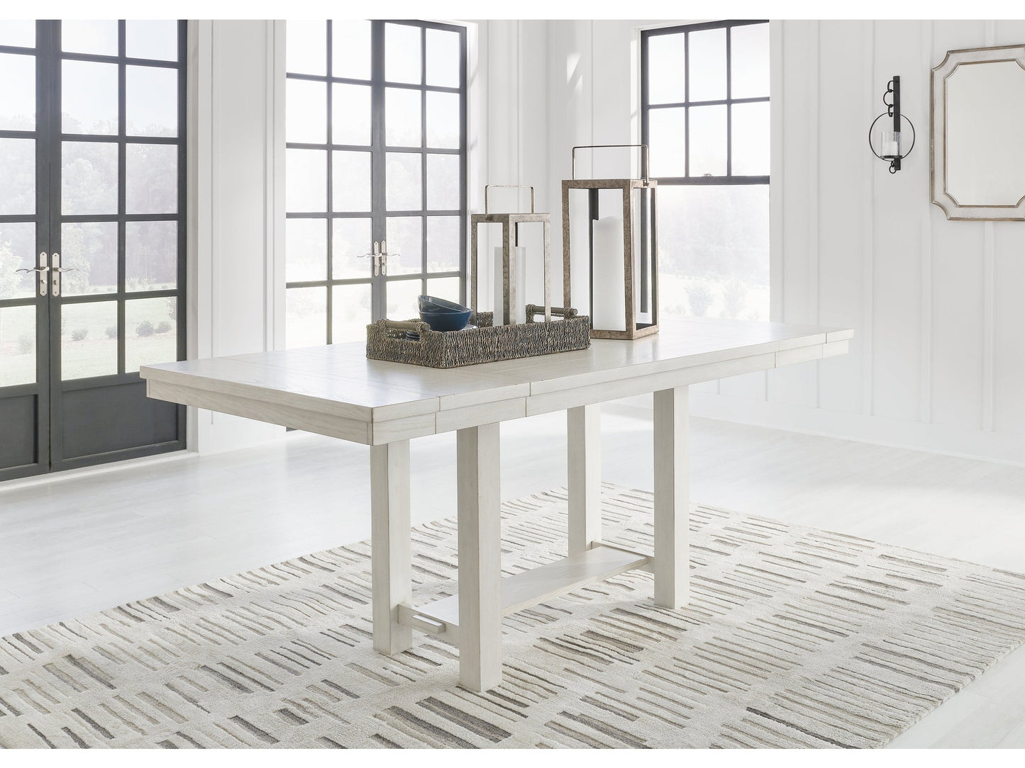 Robbinsdale Antique White Counter Height Extension Dining Room Table