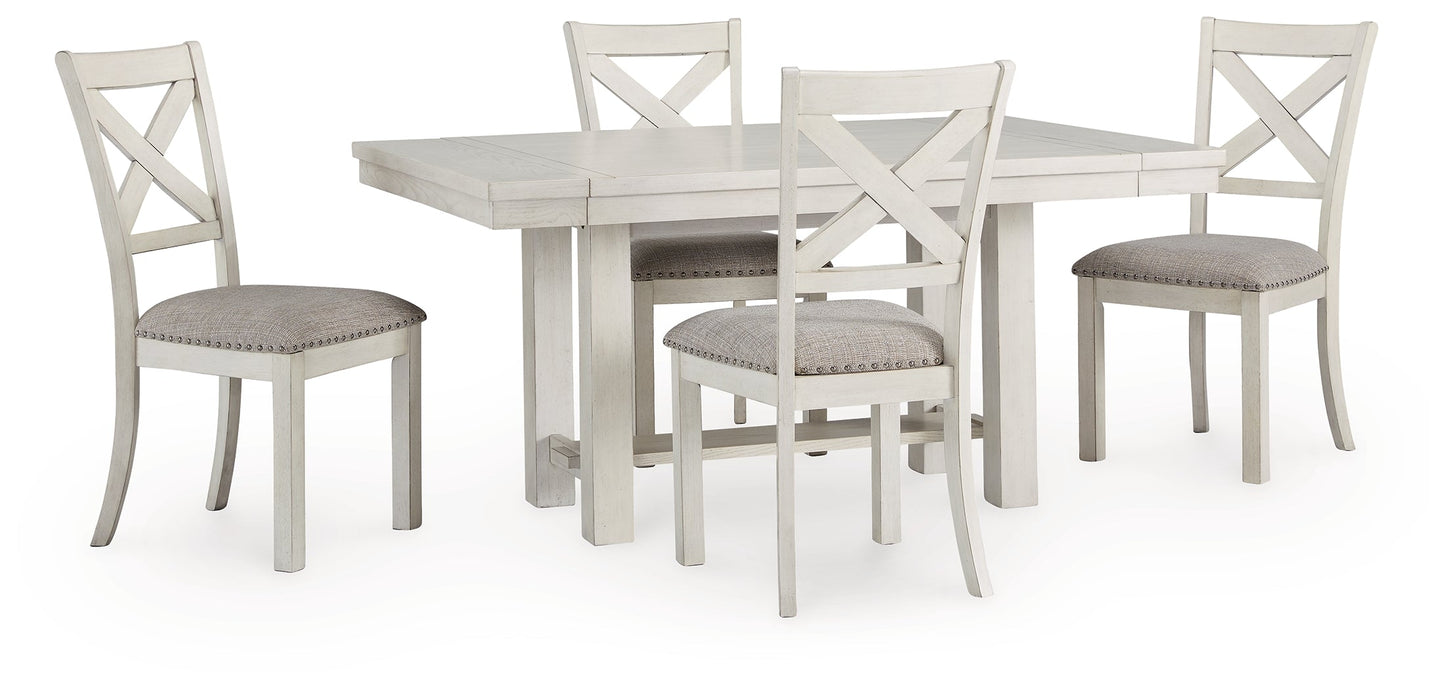 Robbinsdale Antique White Dining Table w/4 Chairs