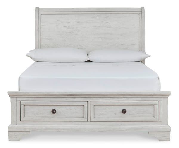 Robbinsdale Antique White Full Sleigh Storage Youth Bed