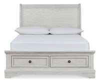 Robbinsdale Antique White Full Sleigh Storage Youth Bed