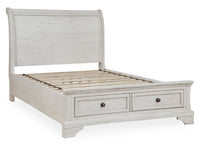 Robbinsdale Antique White Full Sleigh Storage Youth Bed