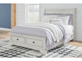 Robbinsdale Antique White Full Sleigh Storage Youth Bed