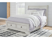 Robbinsdale Antique White Full Sleigh Storage Youth Bed