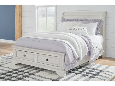 Robbinsdale Antique White Full Sleigh Storage Youth Bed
