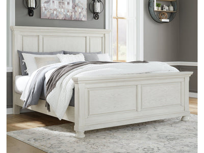 Robbinsdale Antique White King Panel Bed