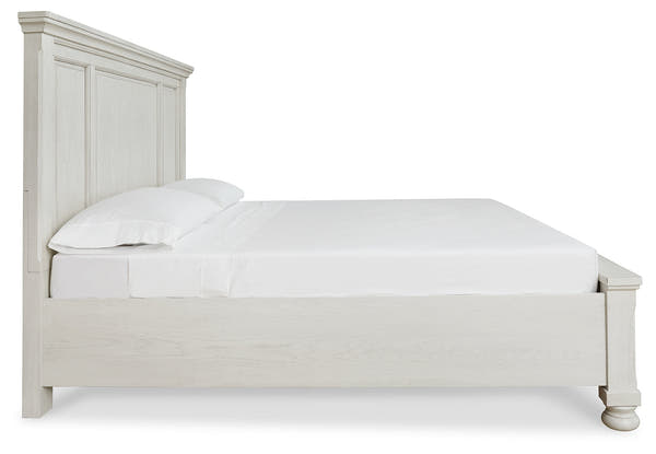 Robbinsdale Antique White King Panel Storage Bed