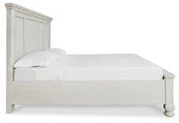Robbinsdale Antique White King Panel Storage Bed