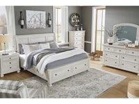 Robbinsdale Antique White King Sleigh Storage Bedroom Sets
