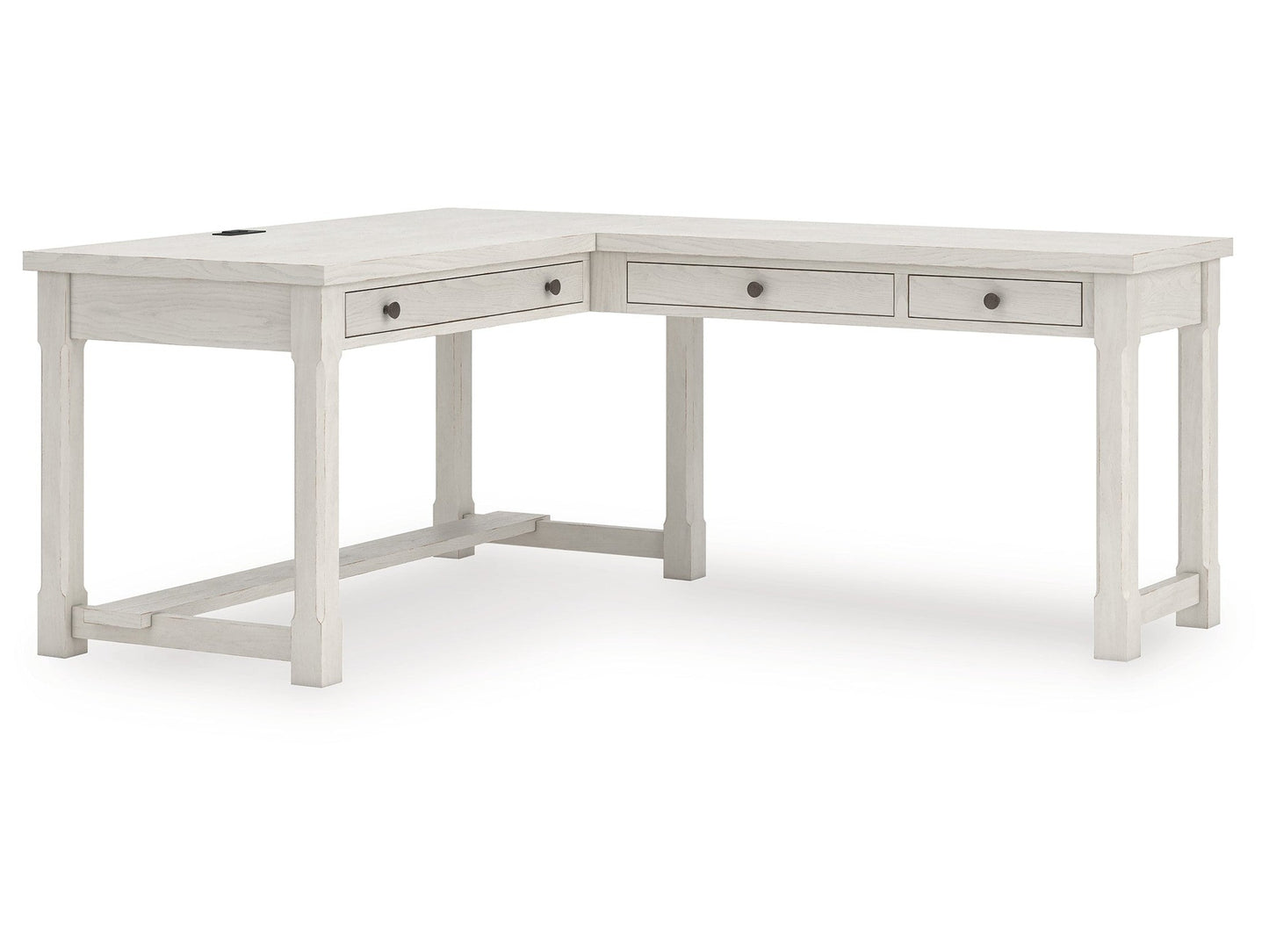 Robbinsdale Antique White L-Shaped Home Office Desk