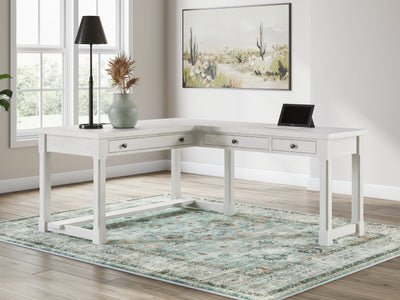 Robbinsdale Antique White L-Shaped Home Office Desk