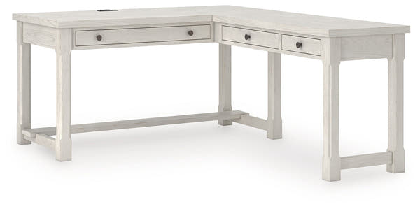 Robbinsdale Antique White L-Shaped Home Office Desk
