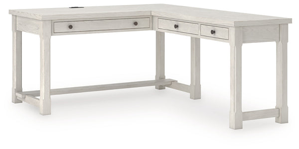 Robbinsdale Antique White L-Shaped Home Office Desk