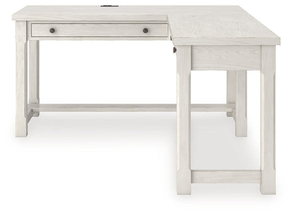 Robbinsdale Antique White L-Shaped Home Office Desk