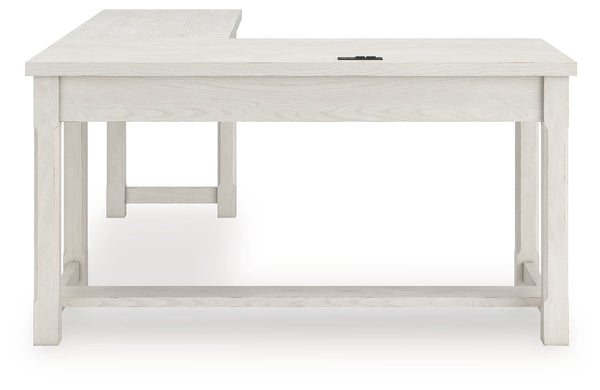 Robbinsdale Antique White L-Shaped Home Office Desk