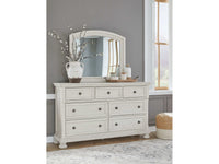 Robbinsdale Antique White Mirrored Dresser w/ 7 Drawers