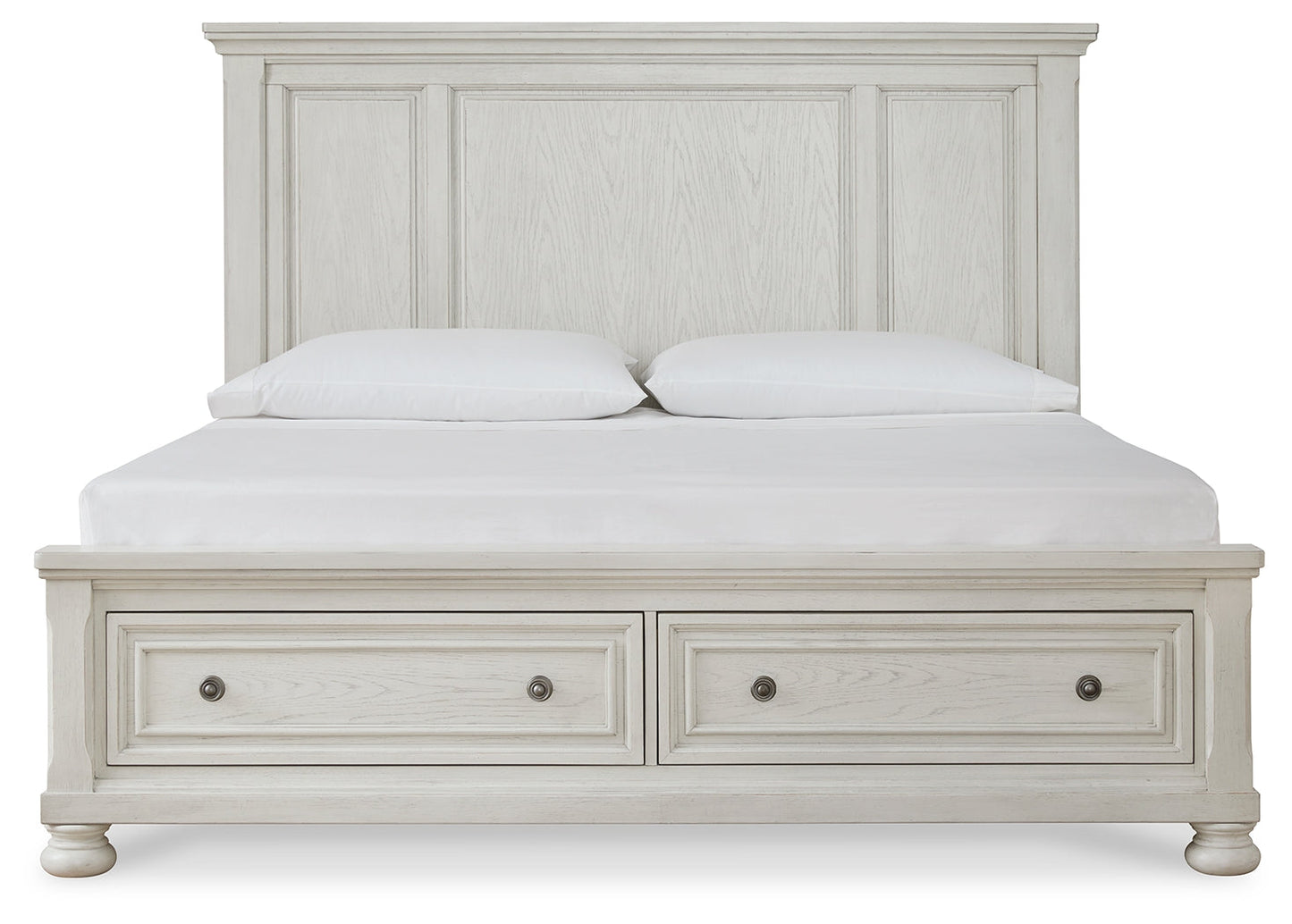 Robbinsdale Antique White Queen Panel Storage Bed
