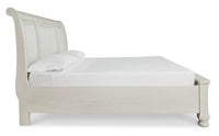 Robbinsdale Antique White Queen Sleigh Storage Bed