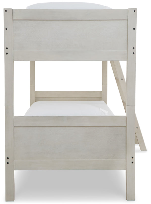 Robbinsdale Antique White Twin/Twin Bunk Bed w/ Ladder