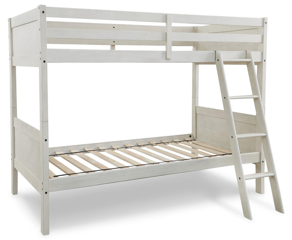 Robbinsdale Antique White Twin/Twin Bunk Bed w/ Ladder