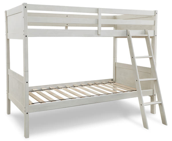 Robbinsdale Antique White Twin/Twin Bunk Bed w/ Ladder