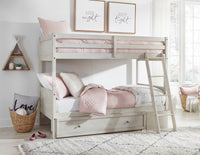Robbinsdale Antique White Twin/Twin Bunk Bed w/ Ladder