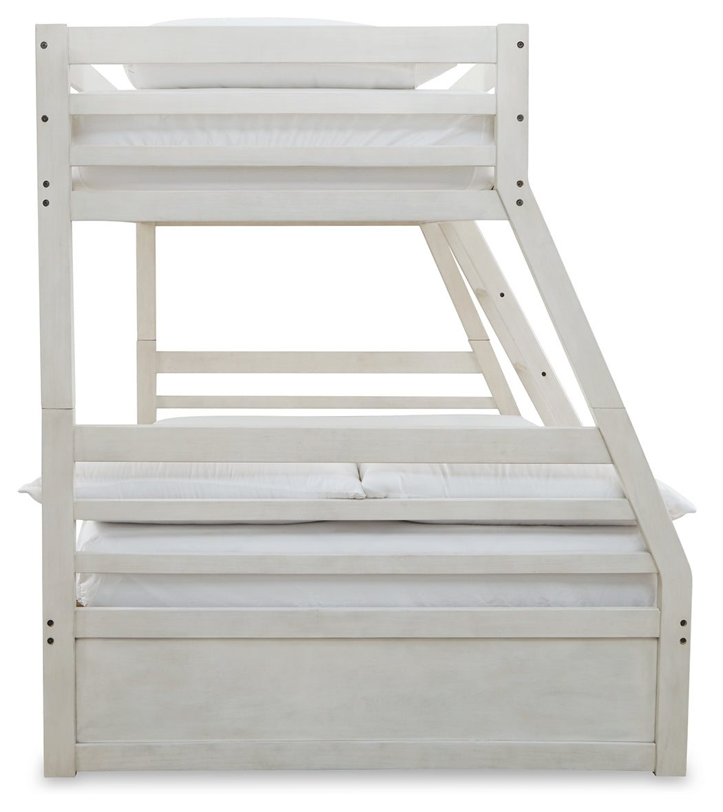 Robbinsdale Antique White Twin over Full Bunk Youth Bed