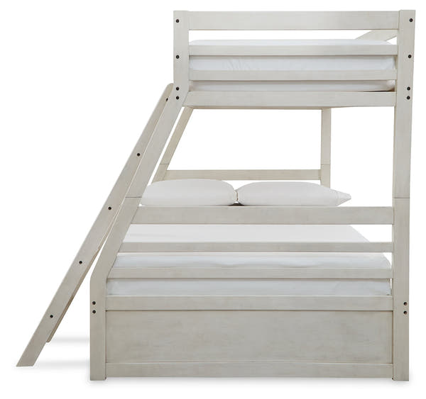 Robbinsdale Antique White Twin over Full Bunk Youth Bed with Storage