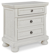 Robbinsdale Antique White Full Sleigh Storage Bedroom Set with Nightstand