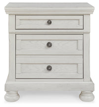 Robbinsdale Antique White Full Sleigh Storage Bedroom Set with Nightstand