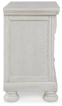 Robbinsdale Antique White Full Sleigh Storage Bedroom Set with Nightstand