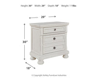Robbinsdale White Queen Storage Bedroom Set with Dresser, Mirror and Nightstand