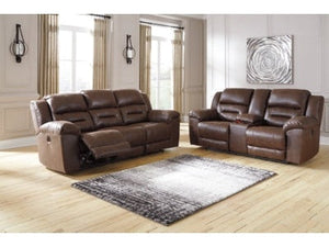 Stoneland Brown Power Reclining Sofa and Loveseat