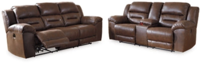 Stoneland Brown Power Reclining Sofa and Loveseat