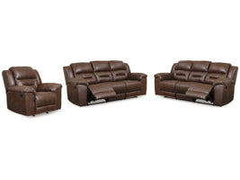 Stoneland Chocolate 2 Reclining Sofas and Recliner